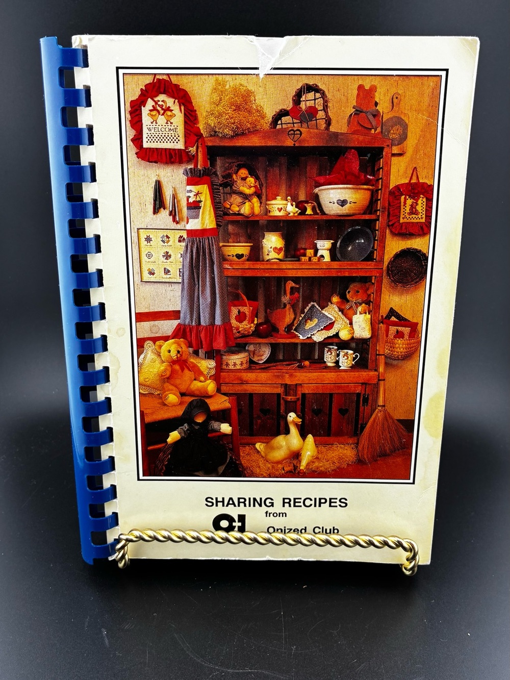 1980s Sharing Recipes Cookbook — White Cover with Blue Spiral